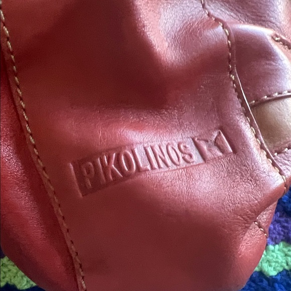 Pikolinos Leather Crossbody Bag in Burnt Orange with Tan Trim - Picture 5 of 8